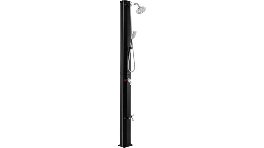 7 2 foot solar heated outdoor shower