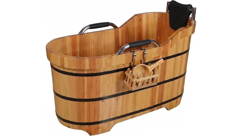 aromatic handcrafted cedar soaking tub