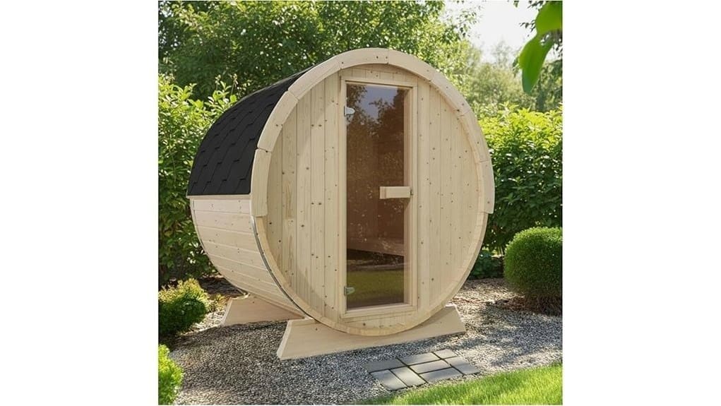 barrel shaped outdoor steam sauna