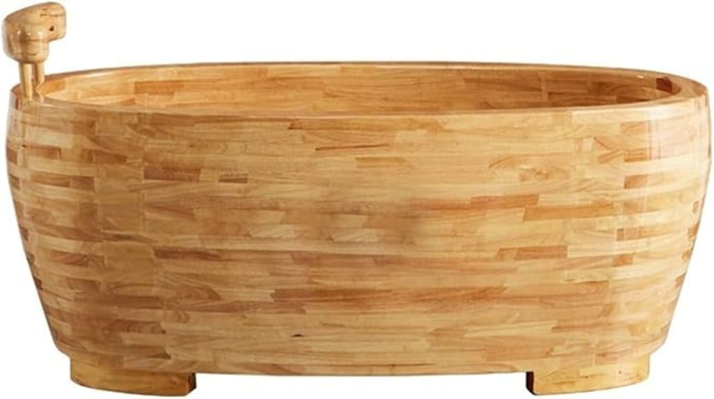 luxury solid oak soaking tub